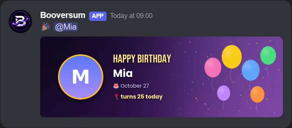 Birthday message with the Balloons image card