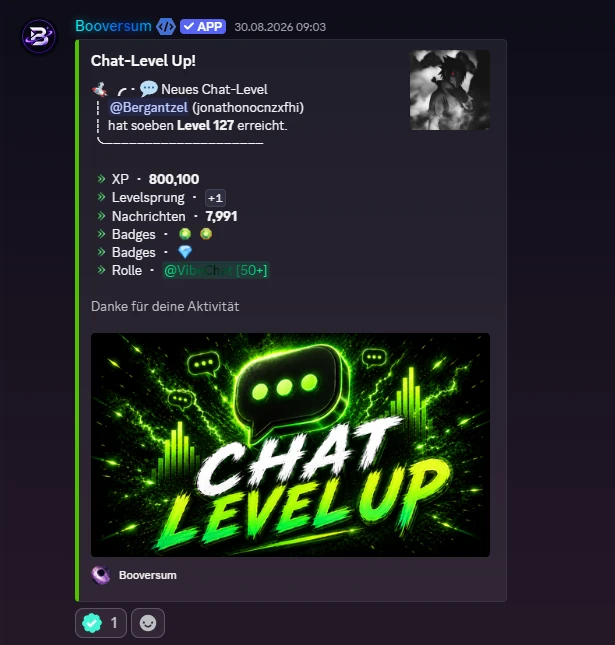 Chat level-up embed